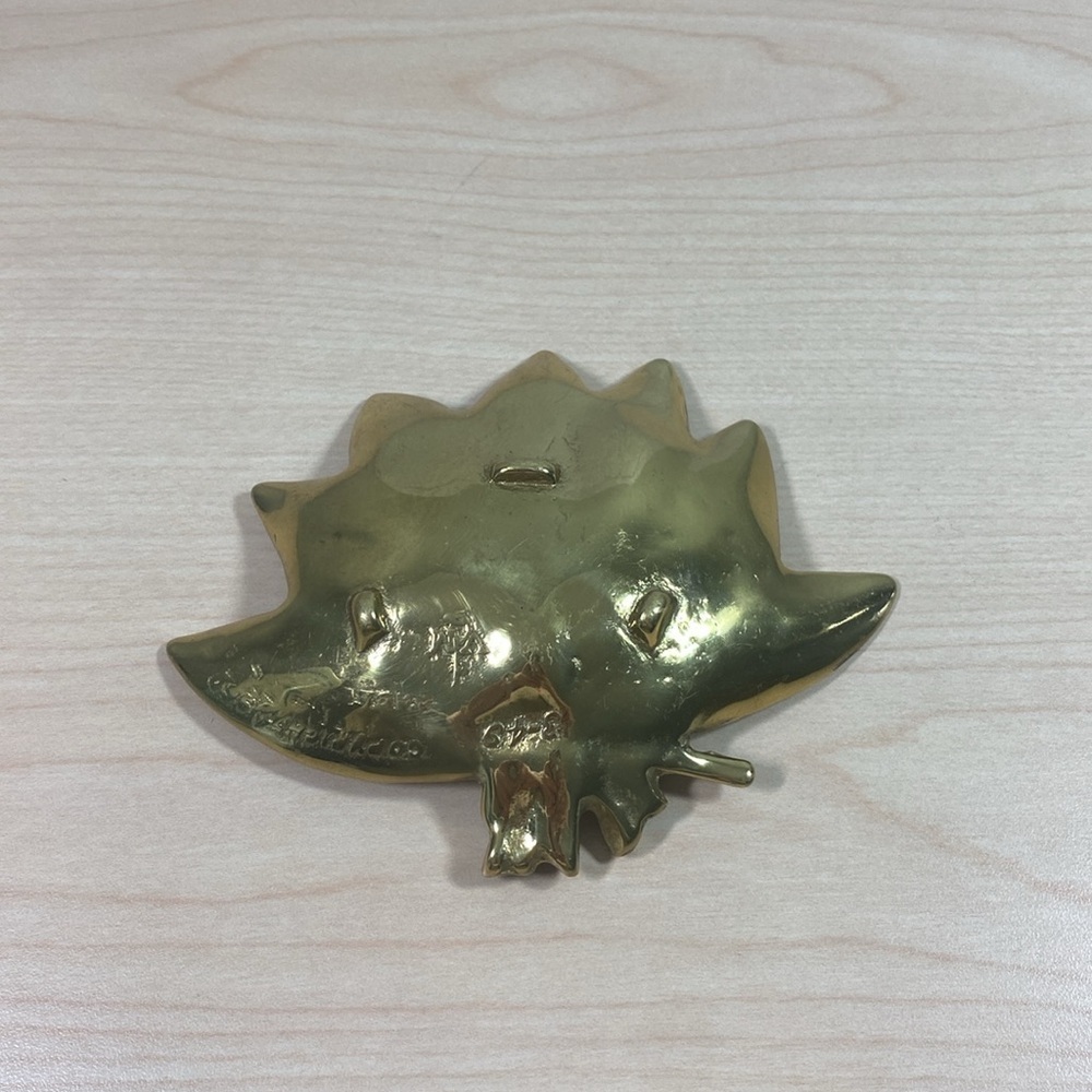 Virginia Metalcrafters Brass Sage Leaf-Shaped Decorative Dish - Picture 2 of 3